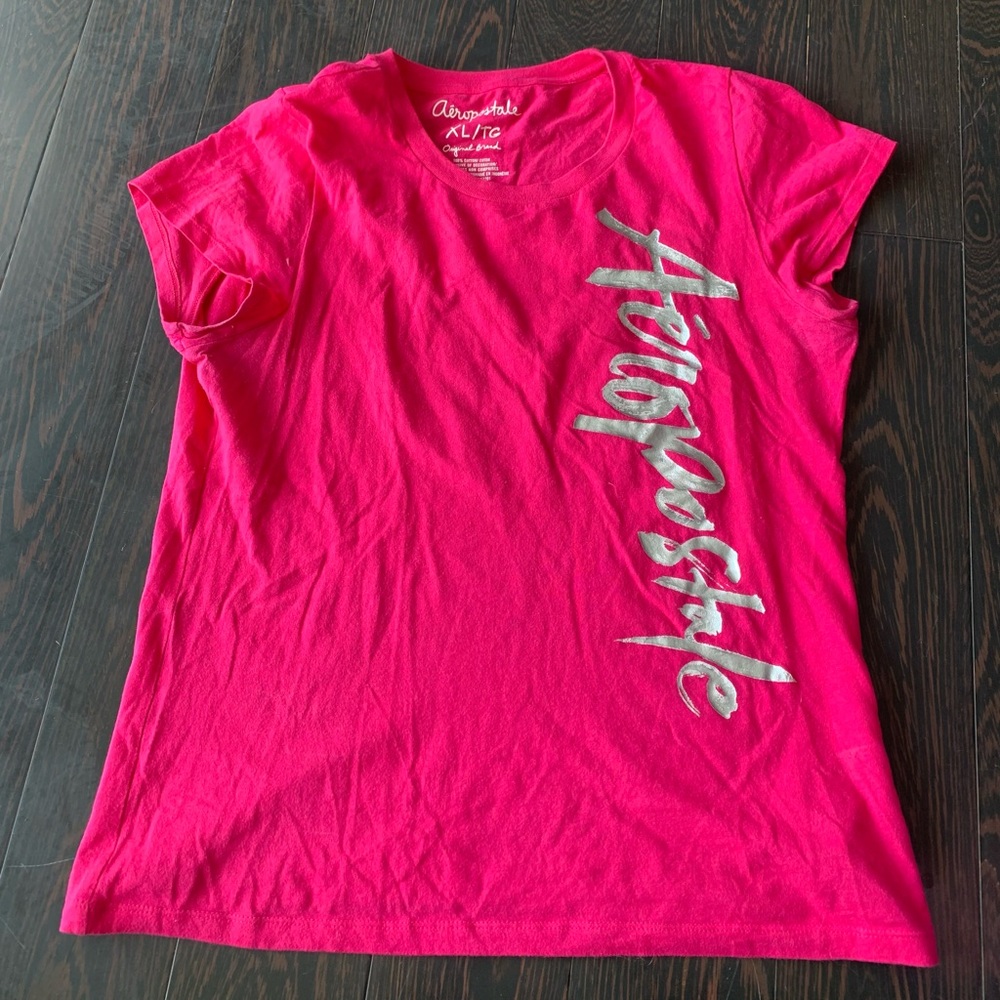 Aéropostale pink and silver t-shirt XL